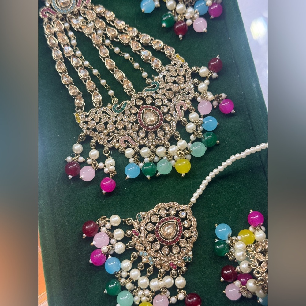 Multicolor Pakistani Indian Bridal Set Desi Jewelry